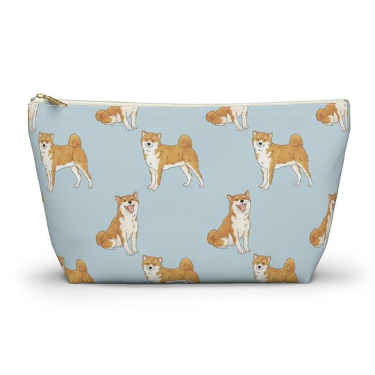 Shiba Inu Pouch, Pencil Case, Dog Custom Teacher Bridesmaid Cosmetic Bag, Mom Zipper Makeup Accessory Pouch