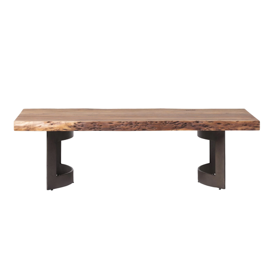 Aurelle Home Rustic Plank Coffee Table - 56" x 28" x 16"