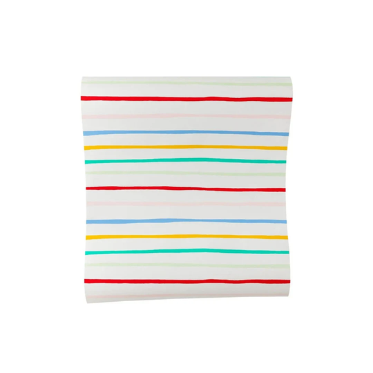 Oui Party Striped Table Runner | Paper Birthday Tablescape Decorations