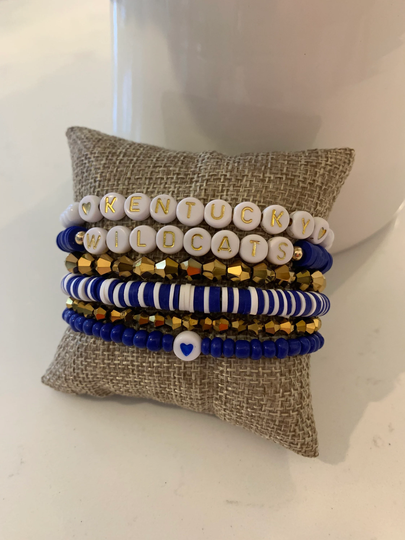 Wildcats Gameday Heishi Stackable Bracelets - Set Of 6
