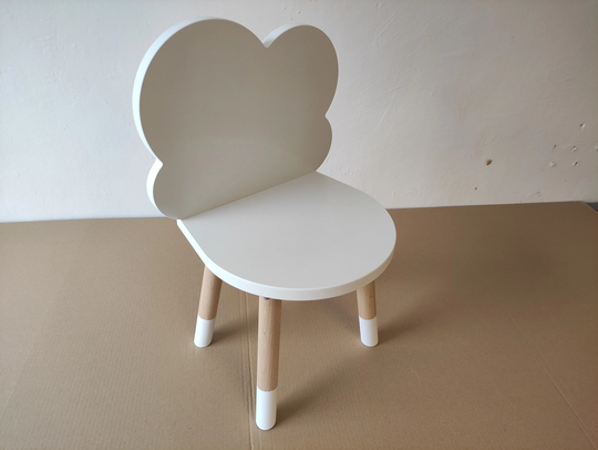 Personalized Wooden White Handmade Cloud Chair Toddler Montessori Small Kid Childish Kid Stool