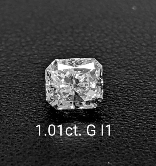 1.01Ct. Radiant Cut Diamond G Color I1 Clarity Gia Certified/Inscription Rectangular One Of The Best Engagement Ring