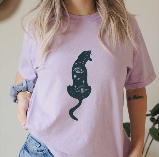 Comfort Colors Yam Celestial Tiger Shirt, Top, Animals T-Shirt, Comfy Oversized Boho