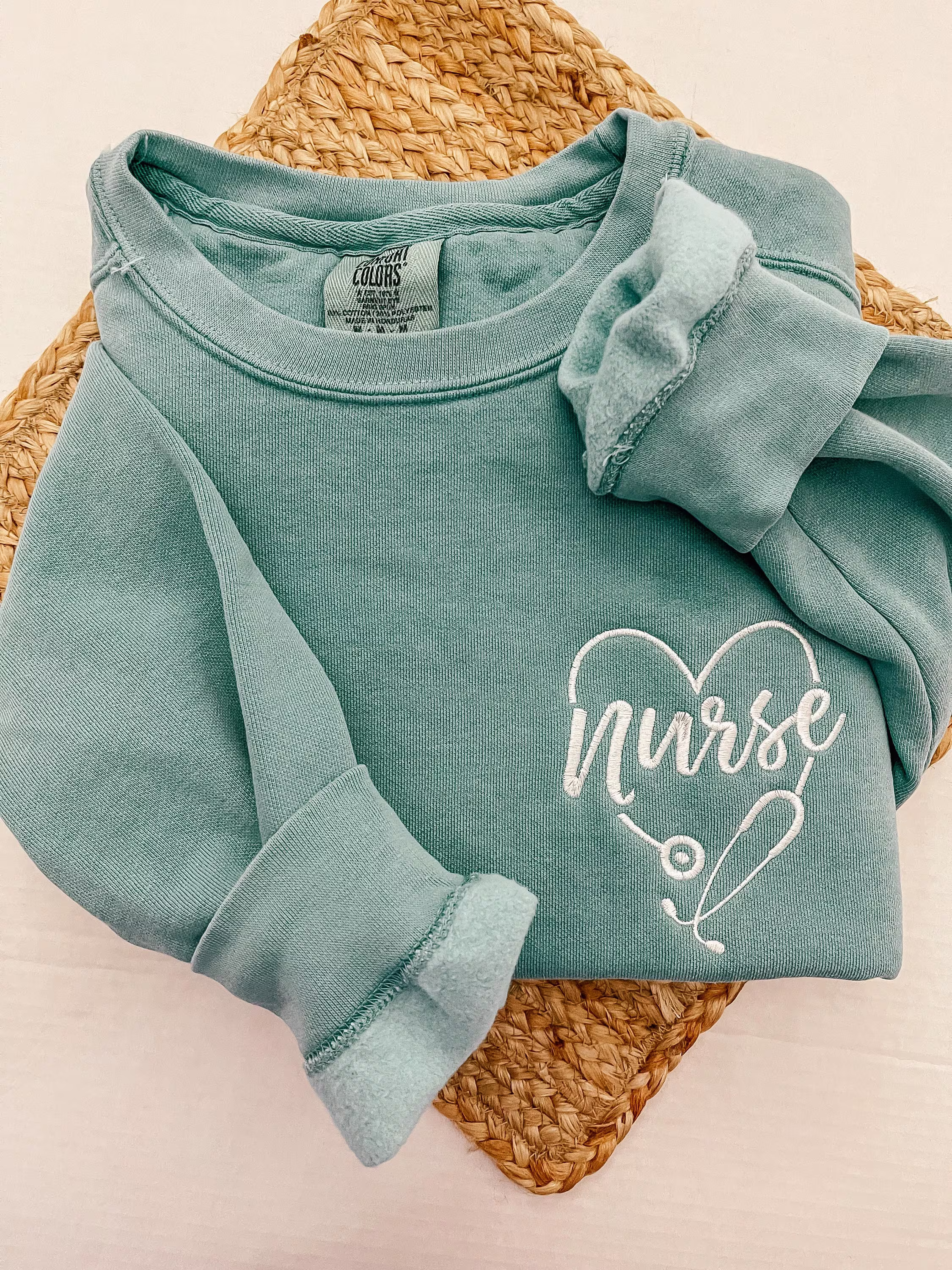 Nurse Comfort Colors Sweatshirt| Embroidered Crew Neck| Shirt