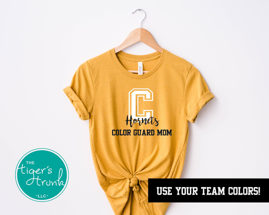 Color Guard Mom, Marching Band Shirts, Gifts, Mascot Shirt, Game Day Flag, Short-Sleeve Shirt