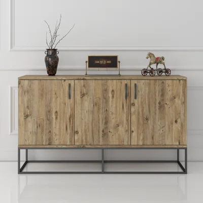Laredo 55.1" W Industrial Sideboard 3 Doors Buffet Credenza Console Table