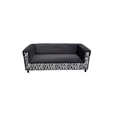 Faux Leather Zebra Sofa, Modern 2-Seater Upholstered Sofa Couch for Living Room, Bedroom, Apartment