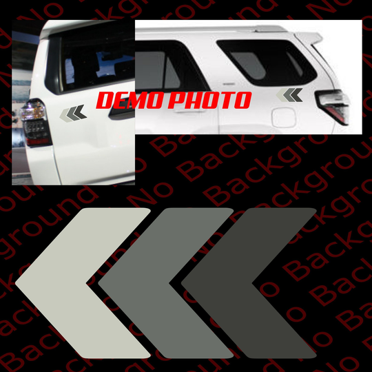 Many Colors & Sizes - 3-Color Retro Grey Racing Arrows Stripes Rainbow Vinyl Die Cut Decal Fits 4Runner Tacoma Tundra 4x4 Off Road Ty009A