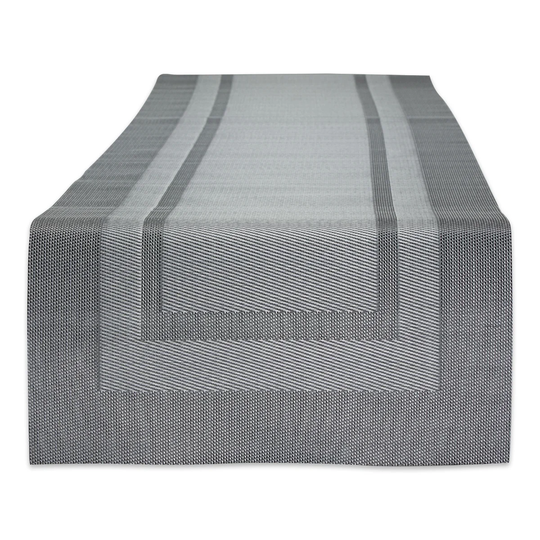 72" Gray Solid Double Framed Table Runner