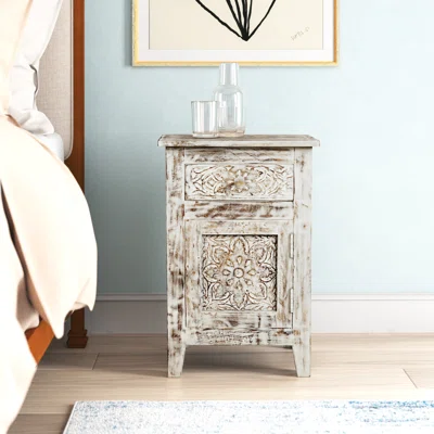 Elizabeth Solid Wood End Table with Storage