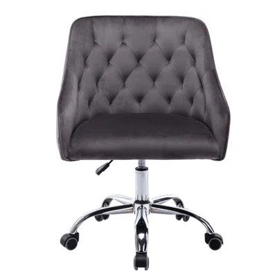 Dark Gray Swivel Shell Chair For Living Room,Modern Leisure Office Chair,Swivel Shell Chair