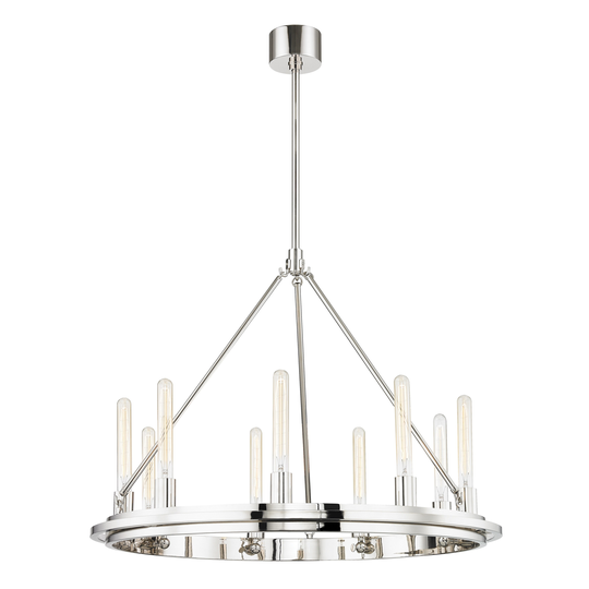 Hudson Valley Chambers 9-light Polished Nickel Pendant