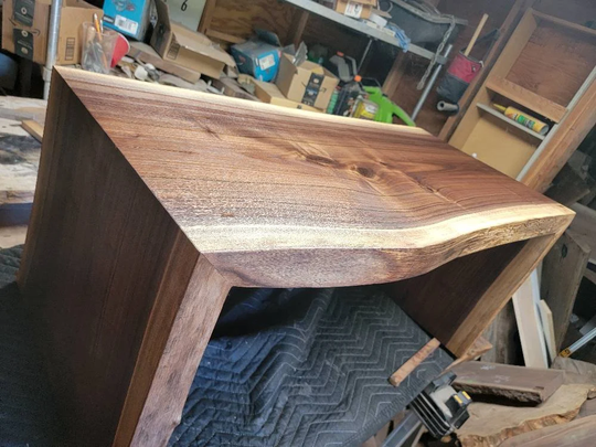 Live Edge Waterfall Coffee Table Or Bench. Custom Order. Walnut, Maple. Ash Oak