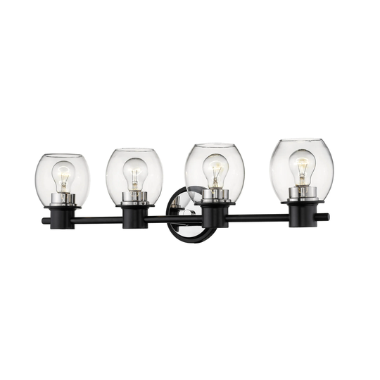 Millennium Lighting 4 Light Matte Black/Polished Nickel Bathroom Vanity Light