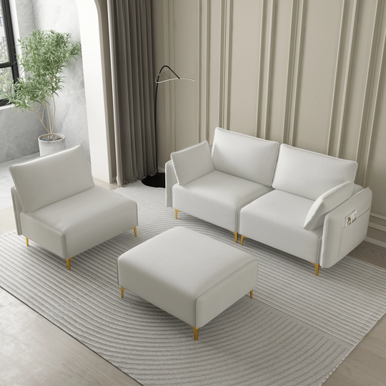Minimalism Classic L Shape Sectional Sofa 3-seat Sofa