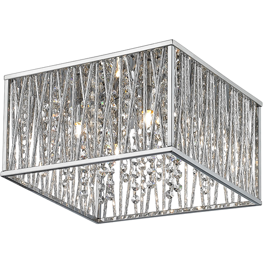 Avery Home Lighting Terra 4-Light Chrome Flush Mount - Silver