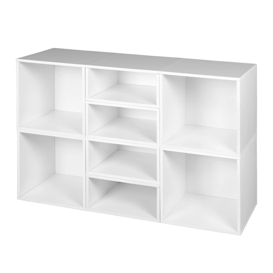 Noble Connect Storage Set- 4 Full Cubes/4 Half Cubes- White Wood Grain