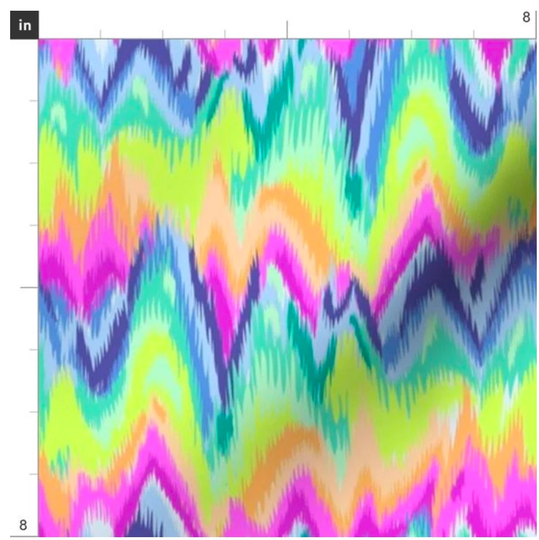 Neon Pastel Ikat Fabric By The Yard | Colorful Tie-Dye Pattern Yellow Pink Aqua Blue Turquoise Swimsuit Summer Made To Order