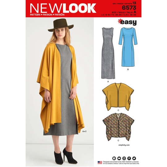 New Look Simplicity Sewing Pattern H0169 6573, Misses Pencil Dress Wrap, Us Size 8-18, Factory Folded Uncut, Direction Insert Included