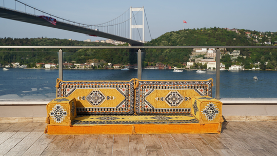 Gold Reading Floor Pillows, Moroccan Home Decor Couches, Arabic Majlis, Turkish Cushion, Ethnic Sofa, Sofa Seating Set