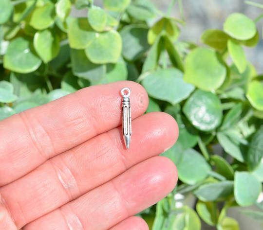 1 Pencil 3D Silver Tone Charm Sc6917