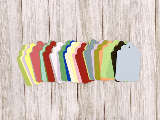 1 3/4W X 3H Random Color Blank Tags/Holiday Gift Tags/ Shipping Label/ Kraft Hand Punch Tag Assorted Colorful