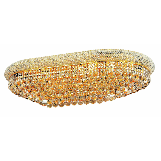 Elegant Lighting Gold 40-inch Royal Cut Crystal Clear Flush Mount
