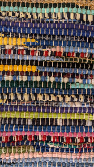 Wide Colorful Rag Rug, Handwoven Rug Runner, Hit & Miss