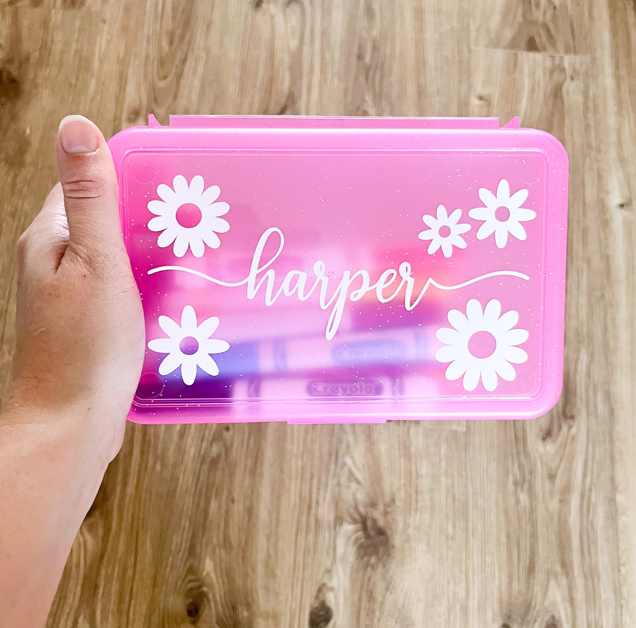 Kid's Pencil Box | Custom School Supplies Glitter Hard Plastic