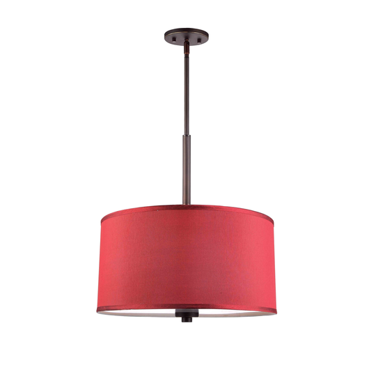 Woodbridge Lighting 13420MEBLE Drum 18" Shade Pendant w/ Embedded LED Cluster