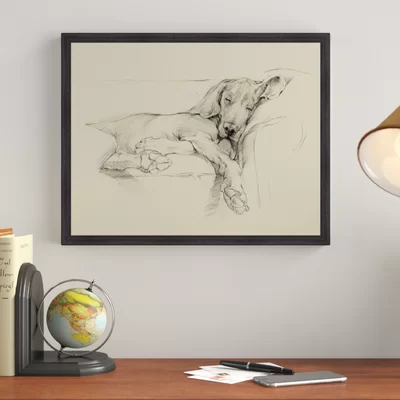 'Dog Days I' Framed Drawing Print