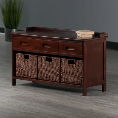 Lalena Wood Drawer Storage Bench