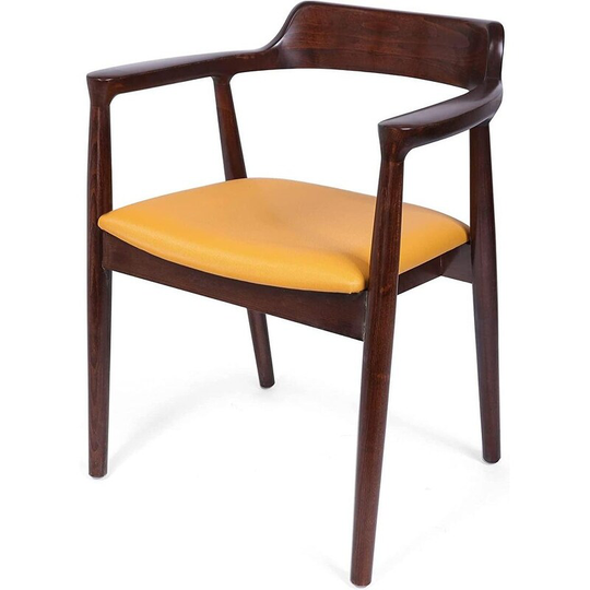 Mid Century Dining Chair Premium Solid Wood Accent Chair for Living Room Bedroom, Fire Retardant & Water Repellent Armchair