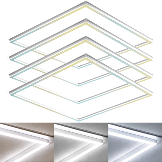Luxrite 2x2 LED Panel Lights 3 Color Options 20W/30W/40W Switch Grid Drop Ceiling Lights 0-10V Dimmable 120-277V 4 Pack
