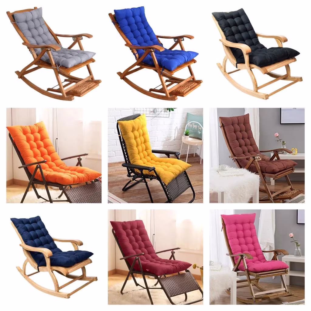 Rocking Chair Cushions, Recliner Cushion, Long Indoor Outdoor Seat Pads Cotton Fabric - %100 Water Repellent