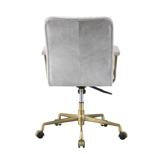 Damir Office Chair Vintage White Top Grain Leather