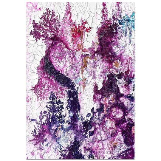 Jamie Anton 'Cracks 3' 22in x 32in Abstract Wall Art on Plexiglass - Multi-Color