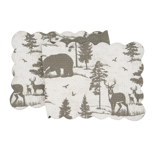 51" x 14" Henderson Hideaway Woven Reversible Rustic Winter Wilderness Table Runner - Beige
