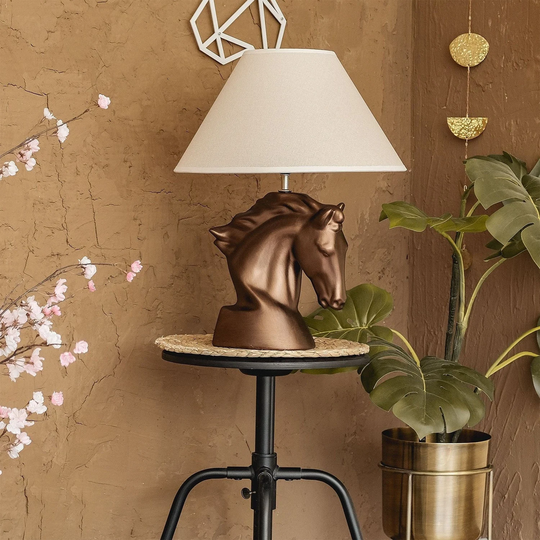 Horse Bronze Table Lamp, Unique Bedside Lamp