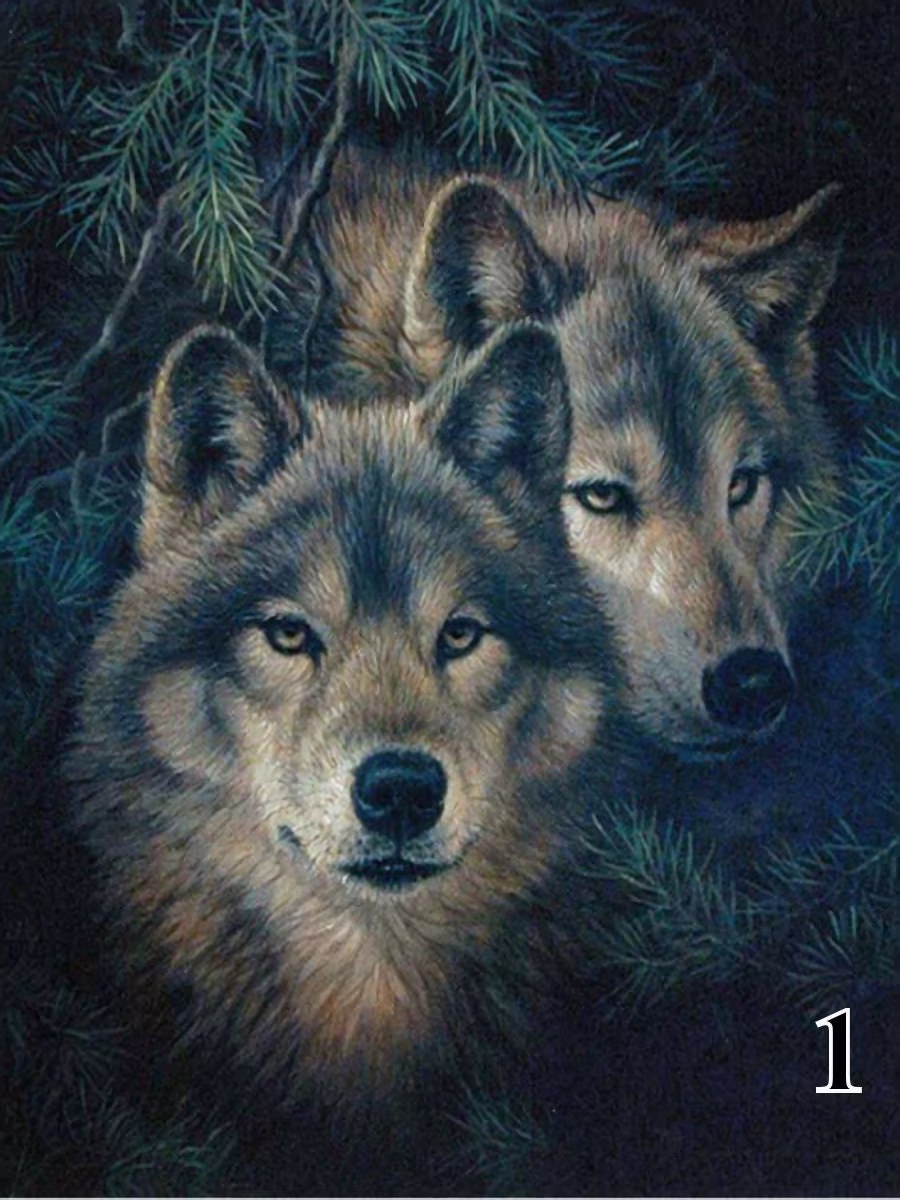10 Wolf Love Diy 5D Diamond Painting Kit Full Square Drill