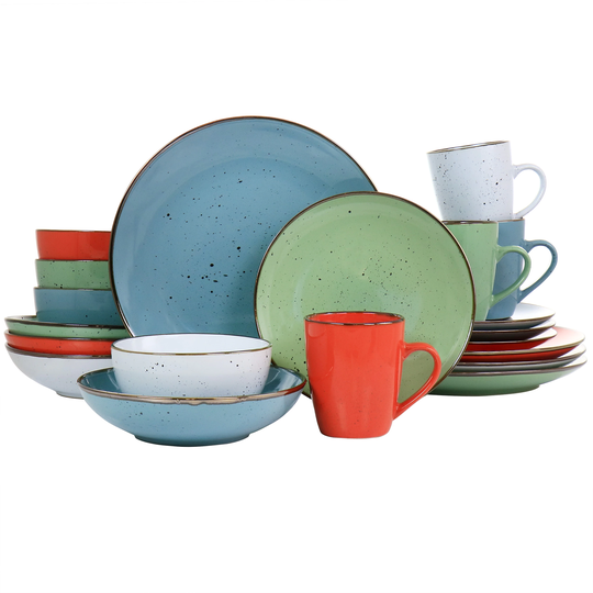 Elama Evelyn 20 Piece Color Dinnerware Set for 4 in Assorted Color