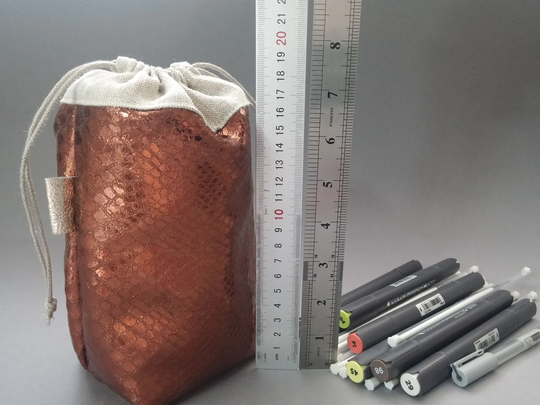 Leather Pencils & Markers Case/Cosmetic Pouch /Apothecary Box Herbs & Flowers Cases Drawstring Storage