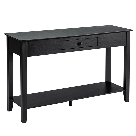Gymax Console Table with Drawer Shelf 2 Tier Sofa Side Accent Table - 48'' x 15'' x 30''
