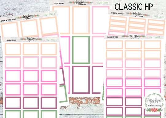 Classic Hp Flower Garden Colorful Boxes | Planner Functional Stickers