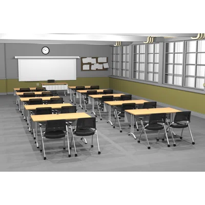 21 Person Training Meeting Seminar Tables with Modesty Panels and 21 Chairs Complete Set