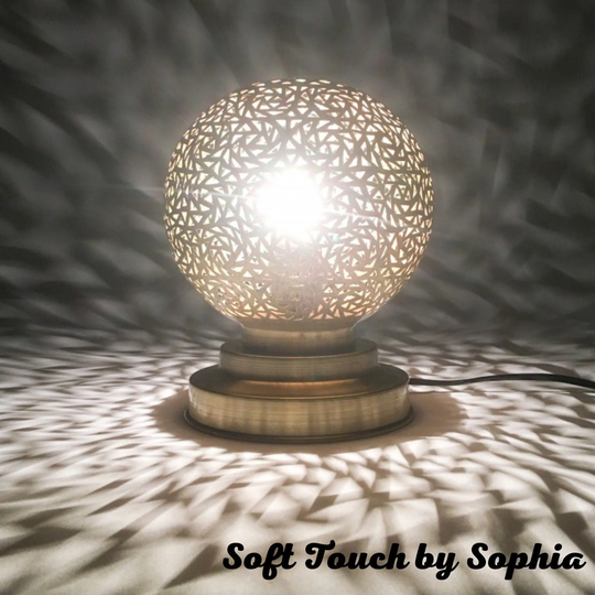 Moroccan Brass Table Lamp, Desk Lamp, Moroccan Bedside Lamp, Round Floor Lamp