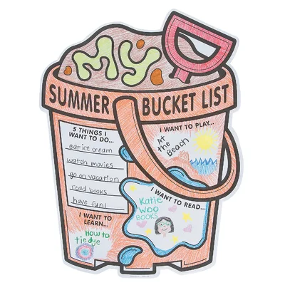 Color Your Own "My Summer Bucket List" Posters