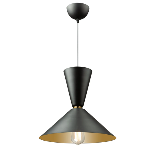 Artcraft Tempo Pendant Light in Matte Black and Brass
