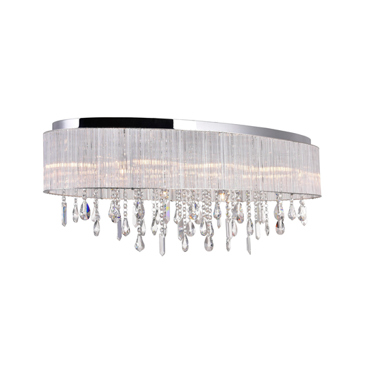Guisseppe Lighting O Ten Light Flush Mount Jacquimo Chrome - Exact Size