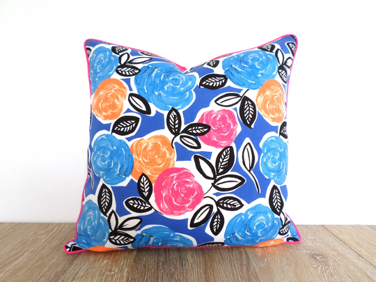 Floral Pillow Cover18x18, Sofa Throw Cover Invisible Zipper, Outdoor Flower Girl Room Case